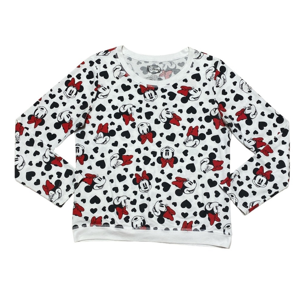 Disney Minnie Mouse Crewneck Sweatshirt Womens L Lightweight Casual Pullover Top